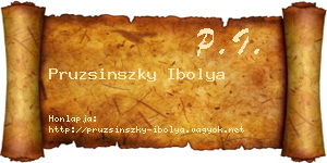 Pruzsinszky Ibolya névjegykártya